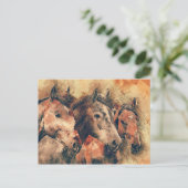 Paarden Kunstmatige Waterverf schilderen decoratie Briefkaart (Staand voorkant)