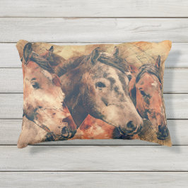 Paarden Kunstmatige Waterverf schilderen decoratie Buitenkussen
