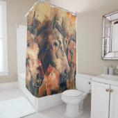 Paarden Kunstmatige Waterverf schilderen decoratie Douchegordijn (In situ)