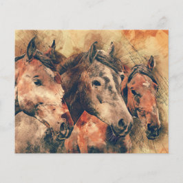 Paarden Kunstmatige Waterverf schilderen decoratie Flyer