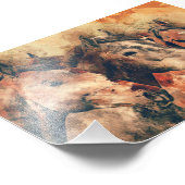 Paarden Kunstmatige Waterverf schilderen decoratie Foto Afdruk (Hoek)