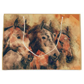 Paarden Kunstmatige Waterverf schilderen decoratie Groot Cadeauzakje (Voorkant)