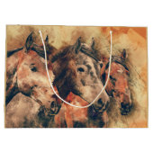 Paarden Kunstmatige Waterverf schilderen decoratie Groot Cadeauzakje (Achterkant)