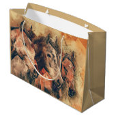 Paarden Kunstmatige Waterverf schilderen decoratie Groot Cadeauzakje (Achterkant Gekanteld)