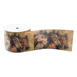 Paarden Kunstmatige Waterverf schilderen decoratie Grosgrain Lint