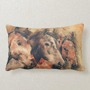 Paarden Kunstmatige Waterverf schilderen decoratie Kussen
