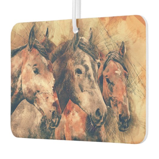 Paarden Kunstmatige Waterverf schilderen decoratie Luchtverfrisser (Links)