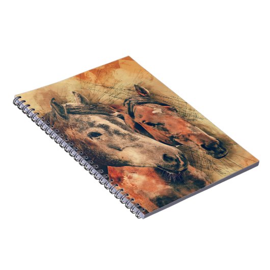 Paarden Kunstmatige Waterverf schilderen decoratie Notitieboek (Rechterzijde)