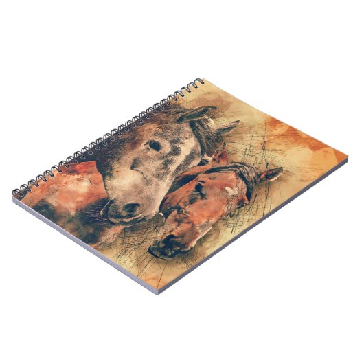 Paarden Kunstmatige Waterverf schilderen decoratie Notitieboek (Linkerzijde)