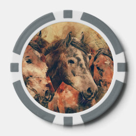 Paarden Kunstmatige Waterverf schilderen decoratie Poker Chips