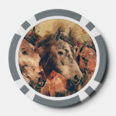 Paarden Kunstmatige Waterverf schilderen decoratie Poker Chips (Achterkant)