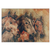 Paarden Kunstmatige Waterverf schilderen decoratie Snijplank (Voorkant)