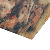 Paarden Kunstmatige Waterverf schilderen decoratie Snijplank (Hoek)