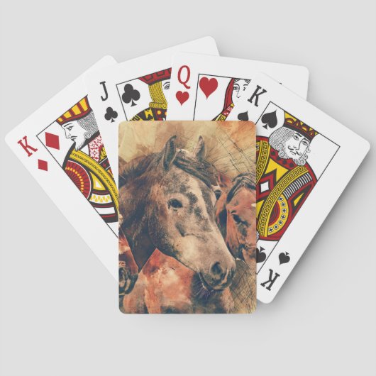 Paarden Kunstmatige Waterverf schilderen decoratie Speelkaarten (Achterkant)