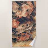 Paarden Kunstmatige Waterverf schilderen decoratie Strandlaken (Voorkant)