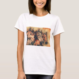 Paarden Kunstmatige Waterverf schilderen decoratie T-shirt