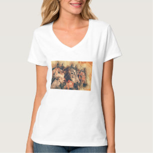 Paarden Kunstmatige Waterverf schilderen decoratie T-shirt
