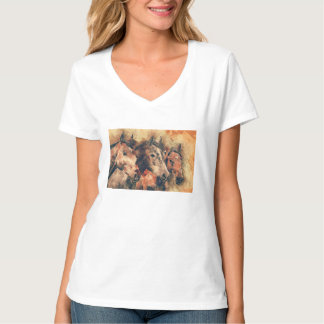 Paarden Kunstmatige Waterverf schilderen decoratie T-shirt