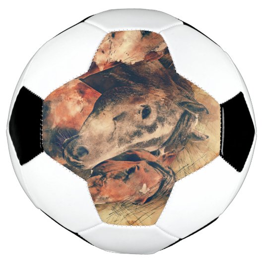 Paarden Kunstmatige Waterverf schilderen decoratie Voetbal (Gedraaid)