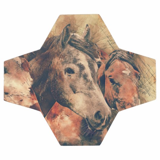 Paarden Kunstmatige Waterverf schilderen decoratie Voetbal (Enkel)