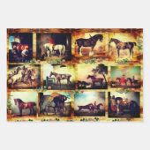 PAARDEN KUNSTSCHILDERIJEN, HOEFIJZERS PERKAMENT INPAKPAPIER VEL (Voorkant)