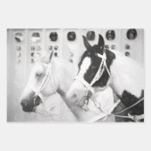 Paarden Land Roestzwart en Wit Western Inpakpapier Vel (Voorkant)