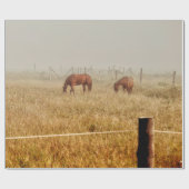 Paarden Land Rustic Brown ontkoppeling Cadeaupapier (Vlak)