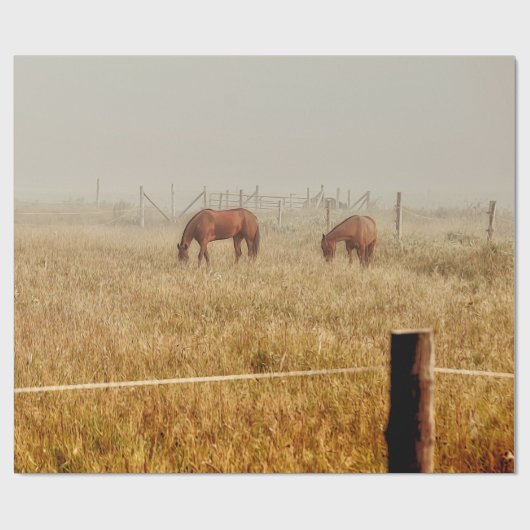 Paarden Land Rustic Brown ontkoppeling Cadeaupapier (Vlak)