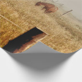 Paarden Land Rustic Brown ontkoppeling Cadeaupapier (Hoek)
