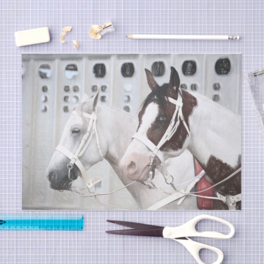 Paarden Land Rustisch White Brown Western Tissuepapier (Craft)