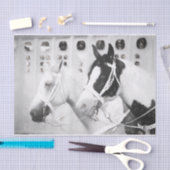 Paarden Land Rustisch zwart en wit Western Tissuepapier (Craft)