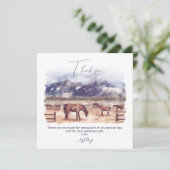 Paarden Landschap Mijlpaal Flat Dank u kaart (Staand voorkant)