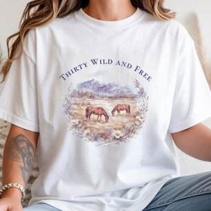 Paarden Landschap Mijlpaal Verjaardag T-shirt