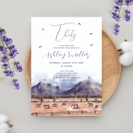 Paarden Landschap Mijlpaal Verjaardagsfeest Kaart