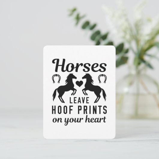 Paarden laten Hoof-Prints achter op je hart Feestdagenkaart (Staand voorkant)