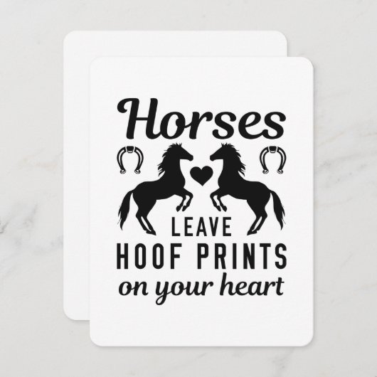 Paarden laten Hoof-Prints achter op je hart Feestdagenkaart (Voorkant / Achterkant)
