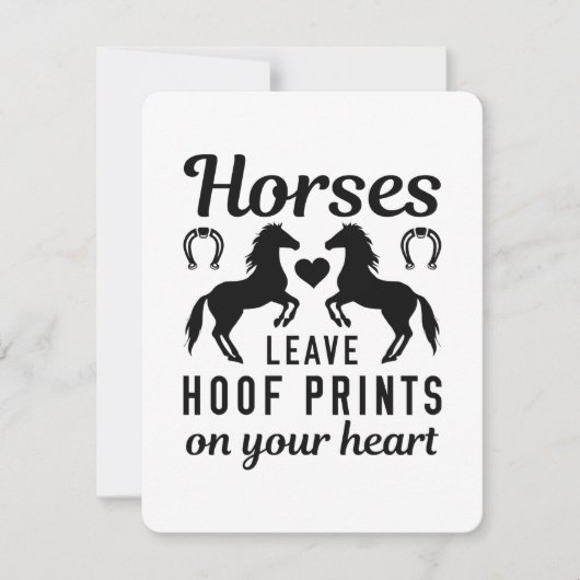 Paarden laten Hoof-Prints achter op je hart Feestdagenkaart (Voorkant)