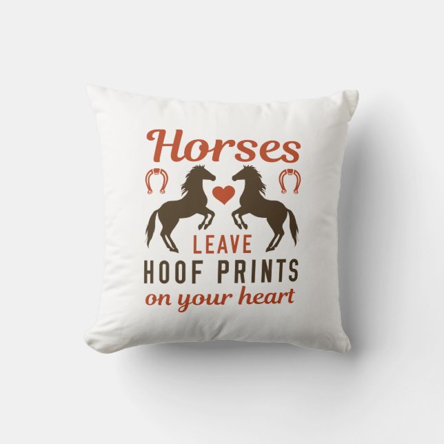 Paarden laten Hoof-Prints achter op je hart Kussen (Voorkant)
