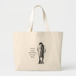 Paarden laten hoofdafdrukken op je hart achter: Po Grote Tote Bag