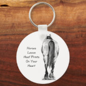 Paarden laten hoofdafdrukken op je hart achter: po sleutelhanger (Voorkant)