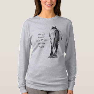 Paarden laten hoofdafdrukken op je hart achter: Po T-shirt