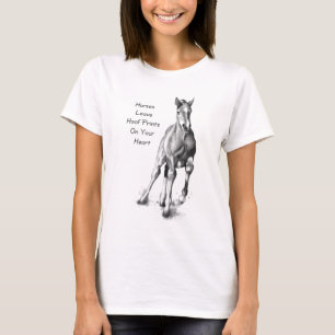 Paarden laten hoofdafdrukken op je hart achter: Po T-shirt