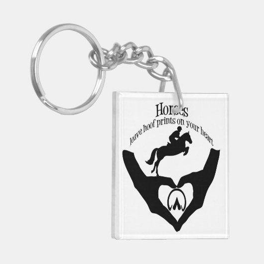Paarden laten Prints op je hart achter Sleutelhanger (Voorkant Links)