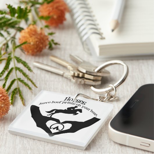 Paarden laten Prints op je hart achter Sleutelhanger (Voorkant Rechts)