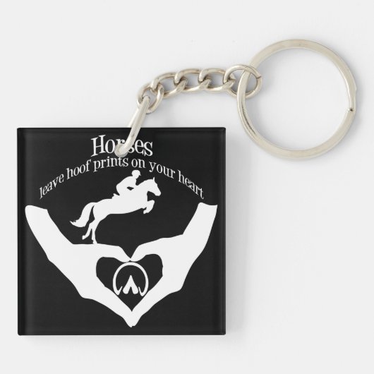 Paarden laten Prints op je hart achter Sleutelhanger (Achterkant)