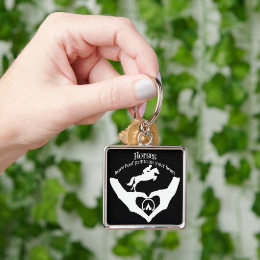 Paarden laten Prints op je hart achter Sleutelhanger (Hand)