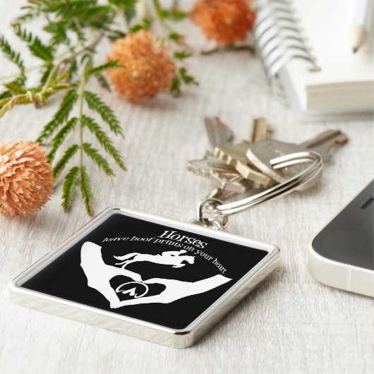 Paarden laten Prints op je hart achter Sleutelhanger (Zijkant)
