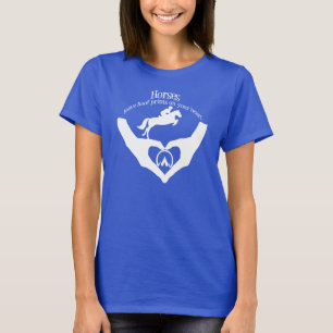 Paarden laten Prints op je hart wit achter T-shirt