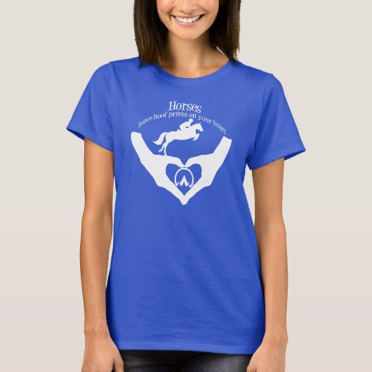 Paarden laten Prints op je hart wit achter T-shirt (Voorkant)