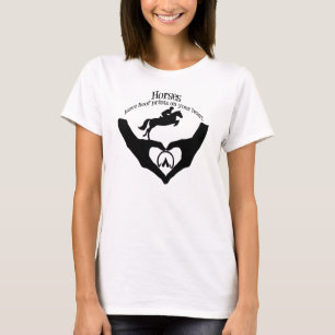 Paarden laten Prints op je hart wit achter T-shirt